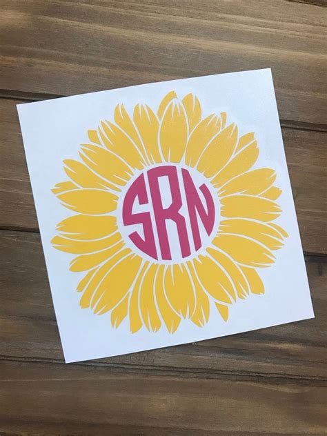 Download 805+ monogram monogram decal sunflower svg Creativefabrica